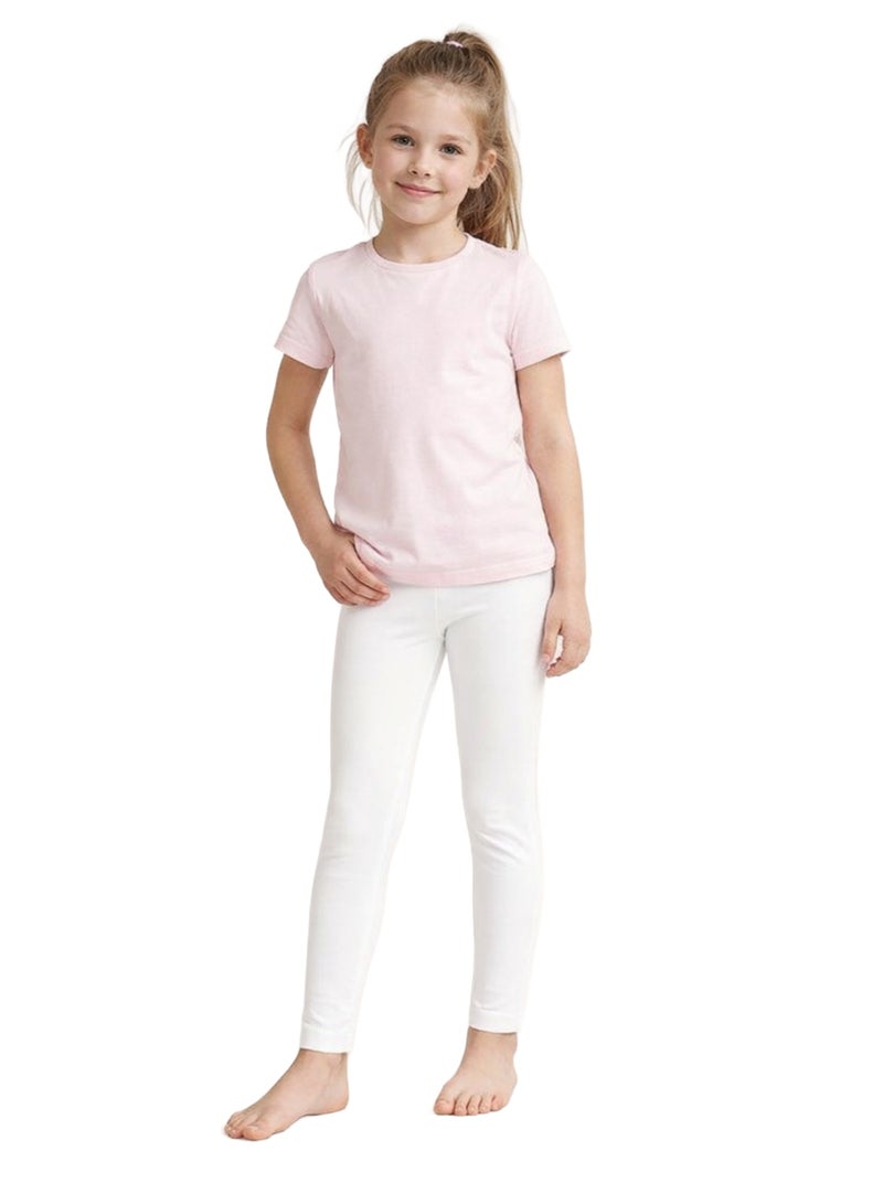 Perfectory Girls Cotton Leggings, Full Length, School Trousers, Breathable, Comfortable Fit, 3-14 Years - Image 1